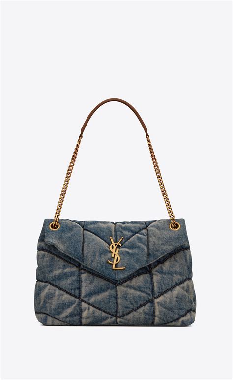 ysl puffer small pouch|ysl denim puffer bag.